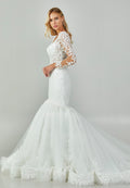 Long Sleeve Maxi Tulle Regular Wedding Dress abb23043 - Wedding Dress - Istanbul Fashion Center