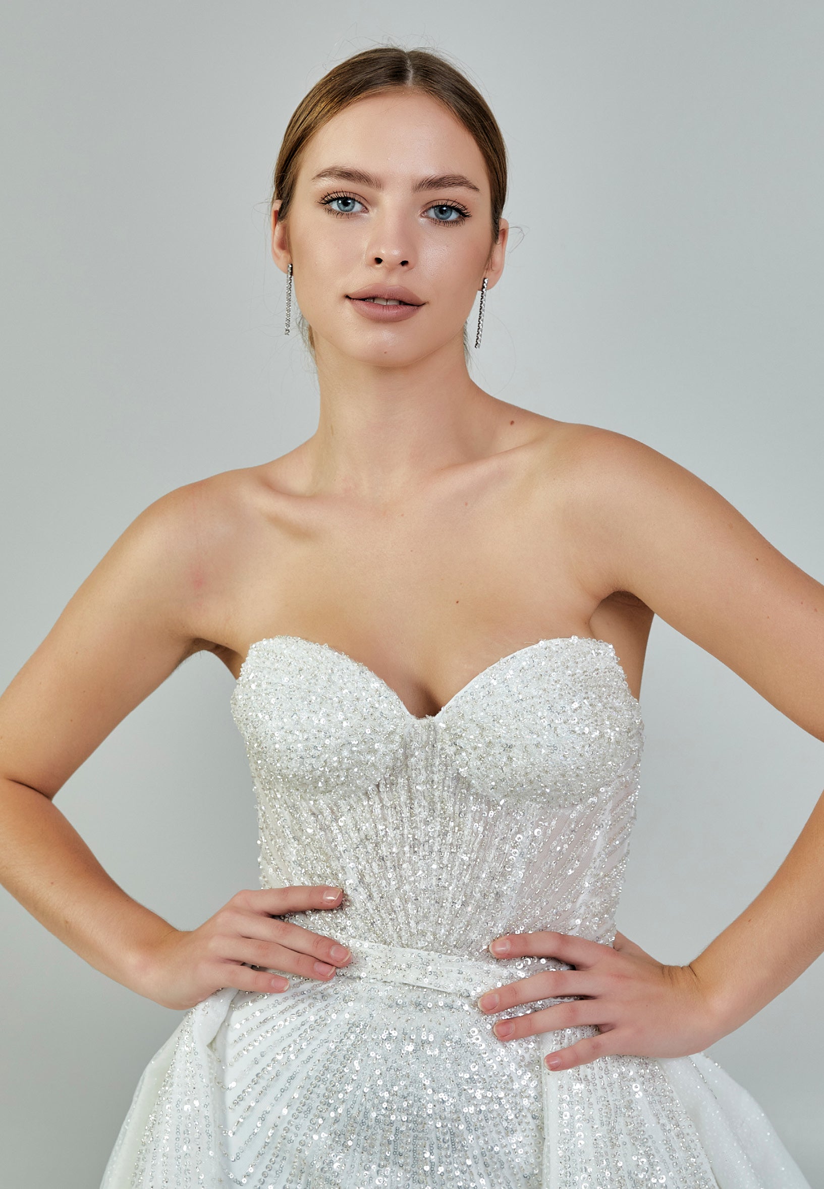 Strapless Maxi Sequin Regular Wedding Dress abb23047 - Wedding Dress - Istanbul Fashion Center