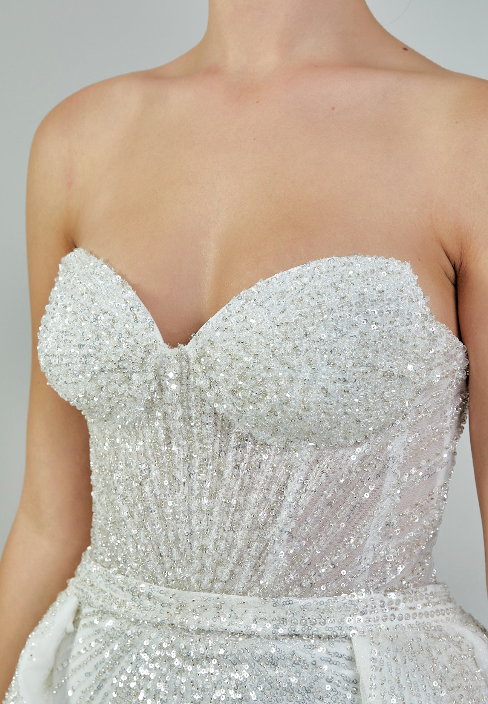 Strapless Maxi Sequin Regular Wedding Dress abb23047 - Wedding Dress - Istanbul Fashion Center