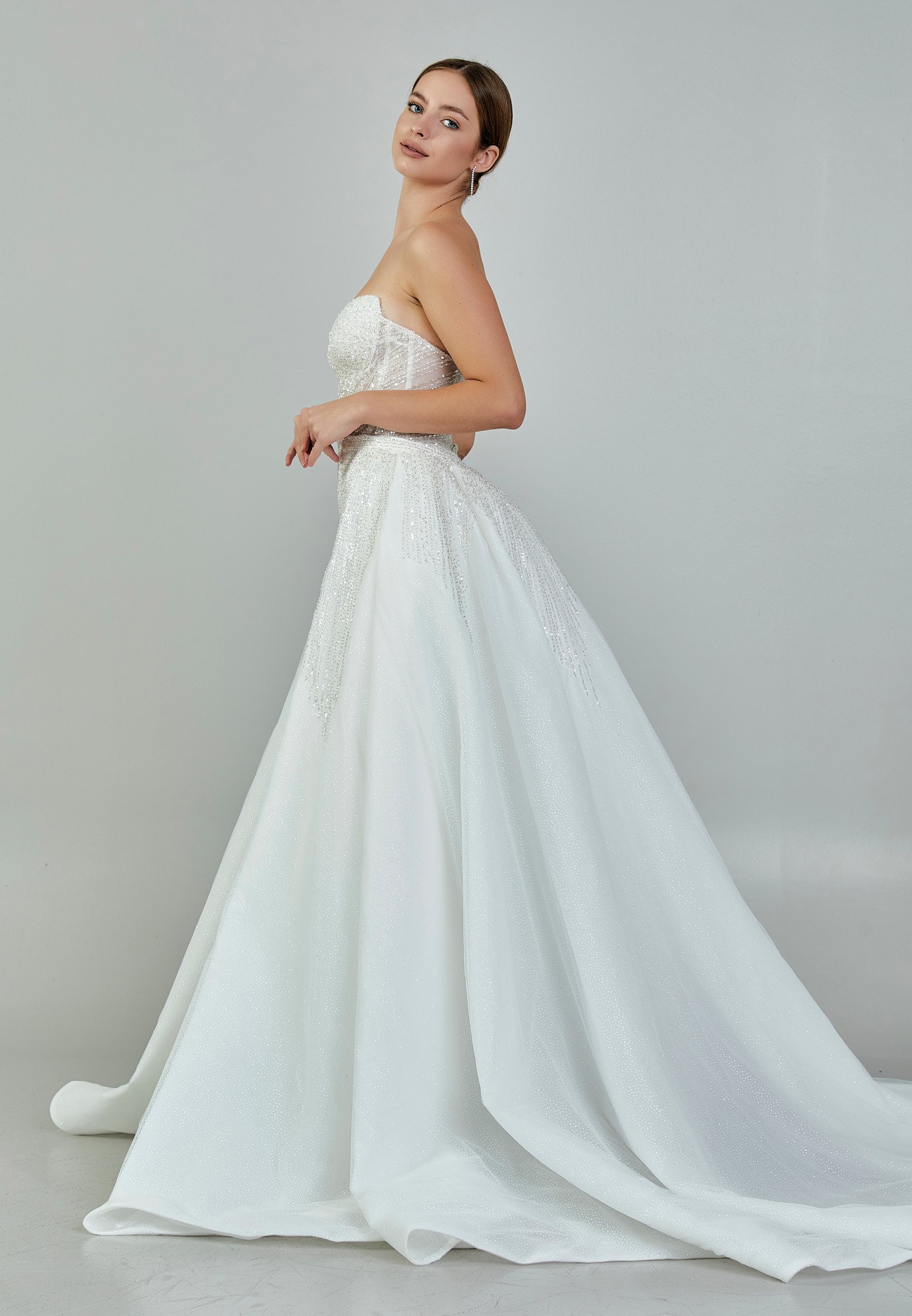 Strapless Maxi Sequin Regular Wedding Dress abb23047 - Wedding Dress - Istanbul Fashion Center
