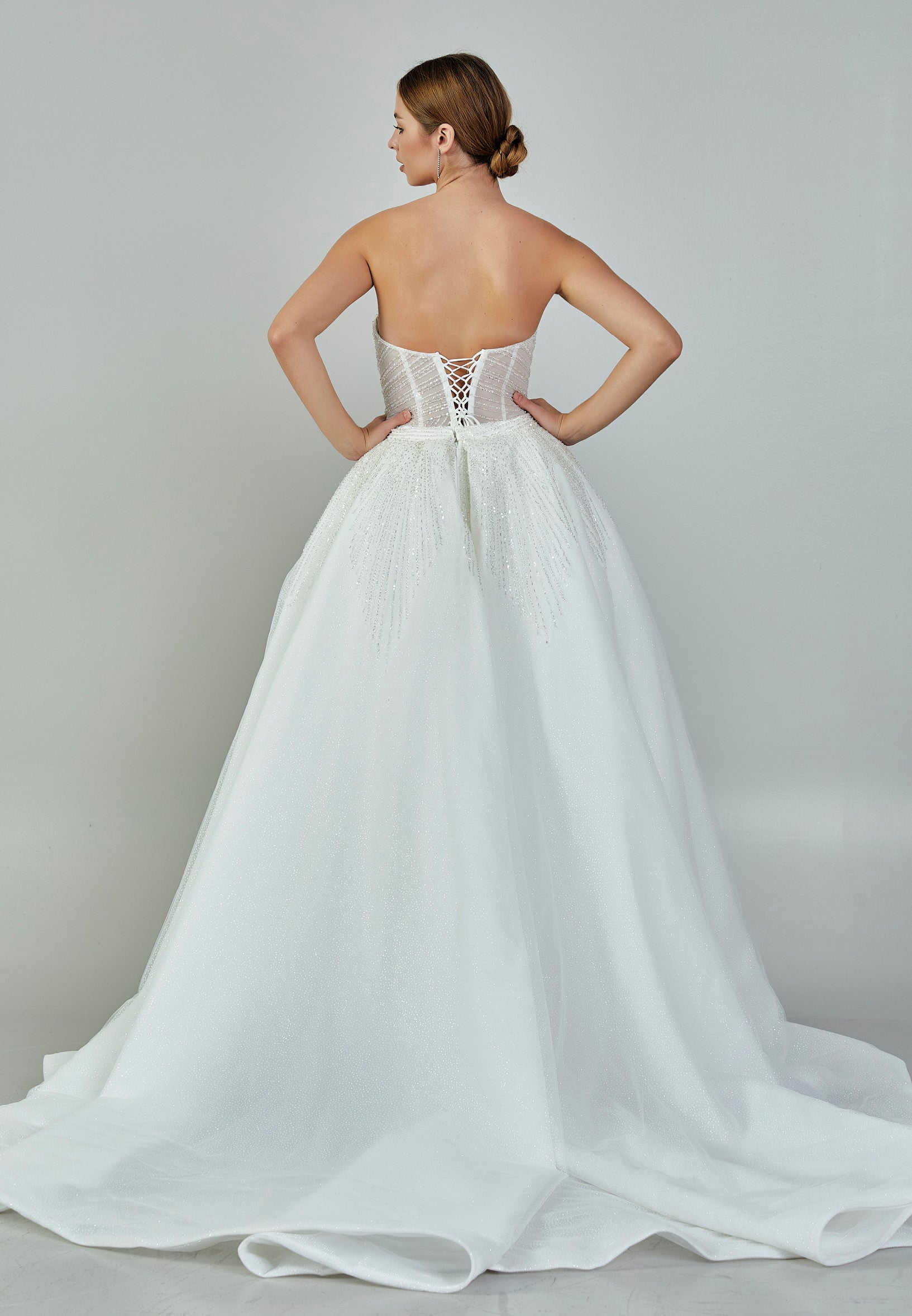 Strapless Maxi Sequin Regular Wedding Dress abb23047 - Wedding Dress - Istanbul Fashion Center