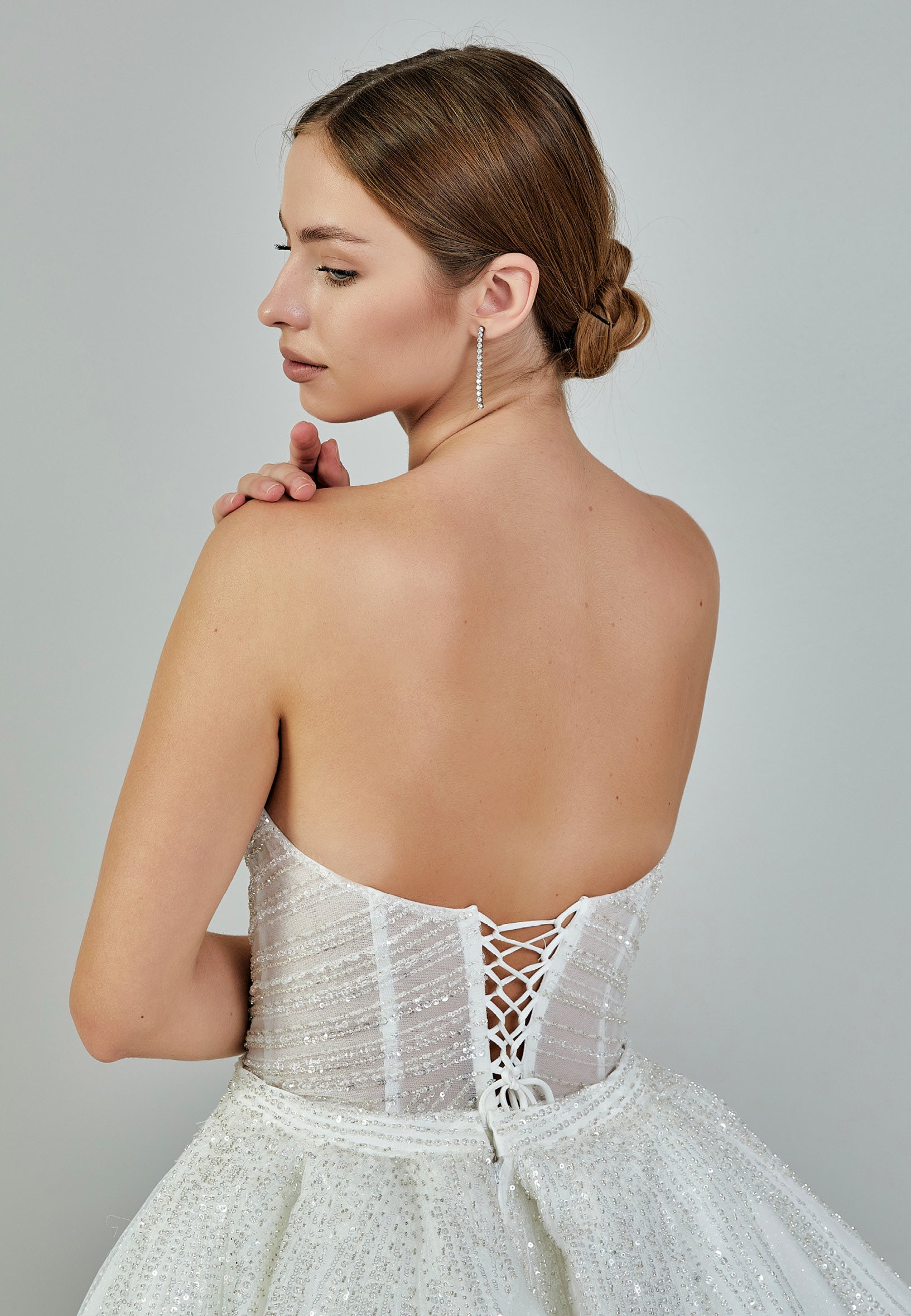 Strapless Maxi Sequin Regular Wedding Dress abb23047 - Wedding Dress - Istanbul Fashion Center