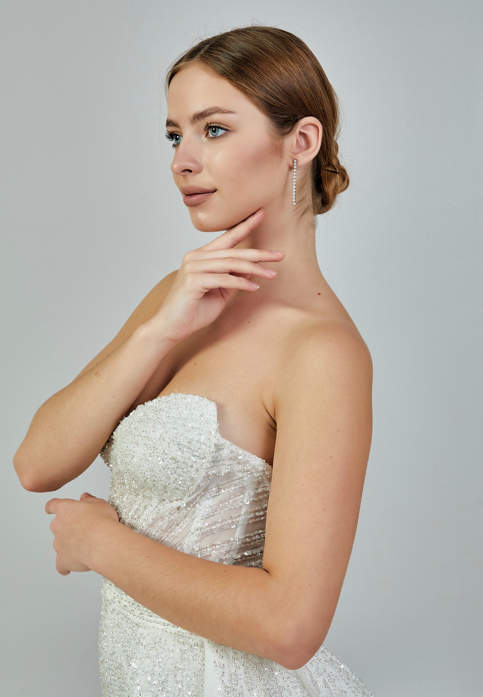 Strapless Maxi Sequin Regular Wedding Dress abb23047 - Wedding Dress - Istanbul Fashion Center
