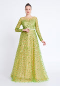 Long Sleeve Maxi Tulle A - Line Regular Prom Dress ari4151 - Prom Dress - Istanbul Fashion Center