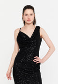 Sleeveless Mini Sequin Column Regular Cocktail Dress aln1805 - Cocktail Dress - Istanbul Fashion Center