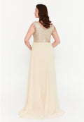 Sleeveless Maxi Chiffon Mermaid Plus Size Wedding Guest Dress aln01806 - Wedding Guest Dress - Istanbul Fashion Center
