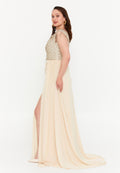Sleeveless Maxi Chiffon Mermaid Plus Size Wedding Guest Dress aln01806 - Wedding Guest Dress - Istanbul Fashion Center