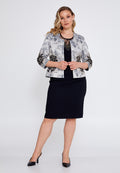 Mid-Length Viscose Patterned Plus Size Two-Piece Outfit gyl845 - Two-Piece Outfit - Istanbul Fashion Center
