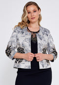 Mid-Length Viscose Patterned Plus Size Two-Piece Outfit gyl845 - Two-Piece Outfit - Istanbul Fashion Center