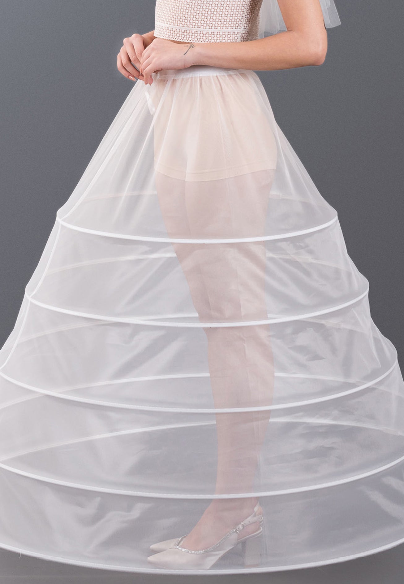 5 Hoops Tulle Without Flounce A-line Petticoat abtec345 5 Hoops Tulle Without Flounce A-line Petticoat abtec345