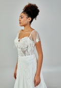 Short Sleeve Maxi Tulle Regular Wedding Dress asd908 - Wedding Dress - Istanbul Fashion Center