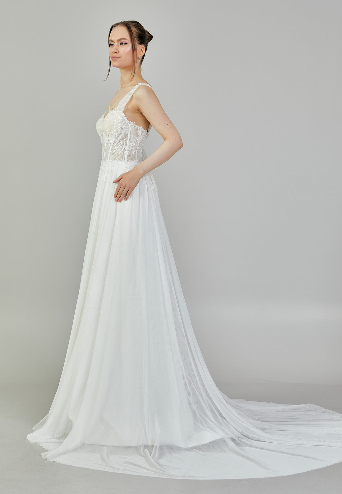 Sleeveless Maxi Tulle Regular Wedding Dress asd2019