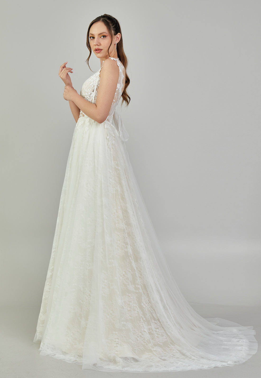 Sleeveless Maxi Tulle Regular Wedding Dress asd3009