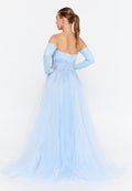 Off Shoulder Maxi Tulle A - Line Regular Prom Dress omn601 - Prom Dress - Istanbul Fashion Center