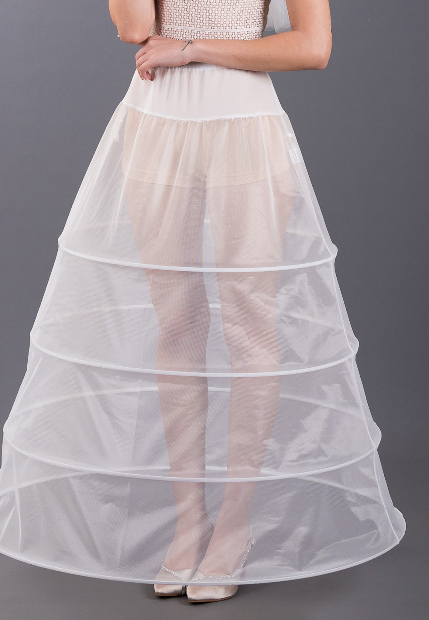 4 Hoops Tulle Without Flounce A-line Petticoat abtks284 4 Hoops Tulle Without Flounce A-line Petticoat abtks284
