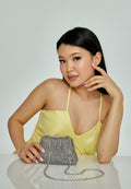 Women's Clutch Solid Color Crystal Stone Handbag abac025 - Bag - Istanbul Fashion Center