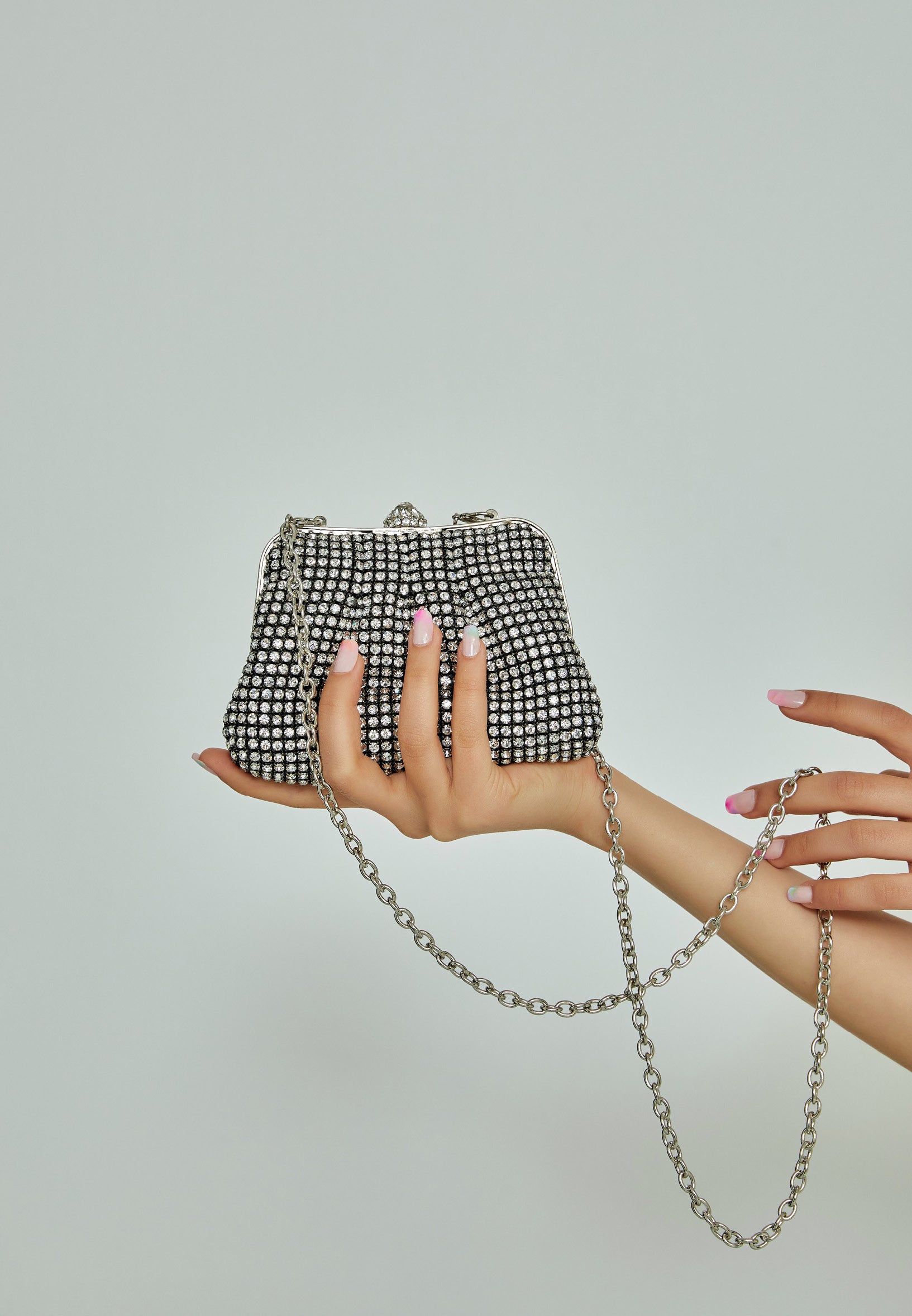 Women's Clutch Solid Color Crystal Stone Handbag abac025 - Bag - Istanbul Fashion Center