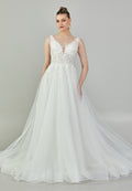 Sleeveless Maxi Tulle Regular Wedding Dress jmrm227 - Wedding Dress - Istanbul Fashion Center