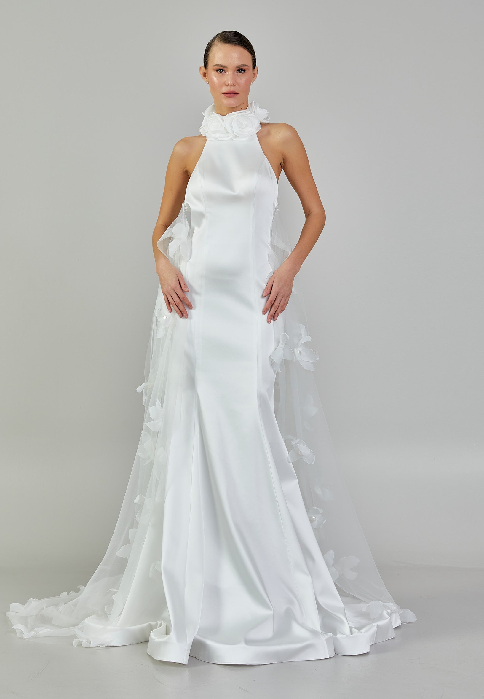 Sleeveless Maxi Satin Regular Wedding Dress sodmodel-3 - Wedding Dress - Istanbul Fashion Center
