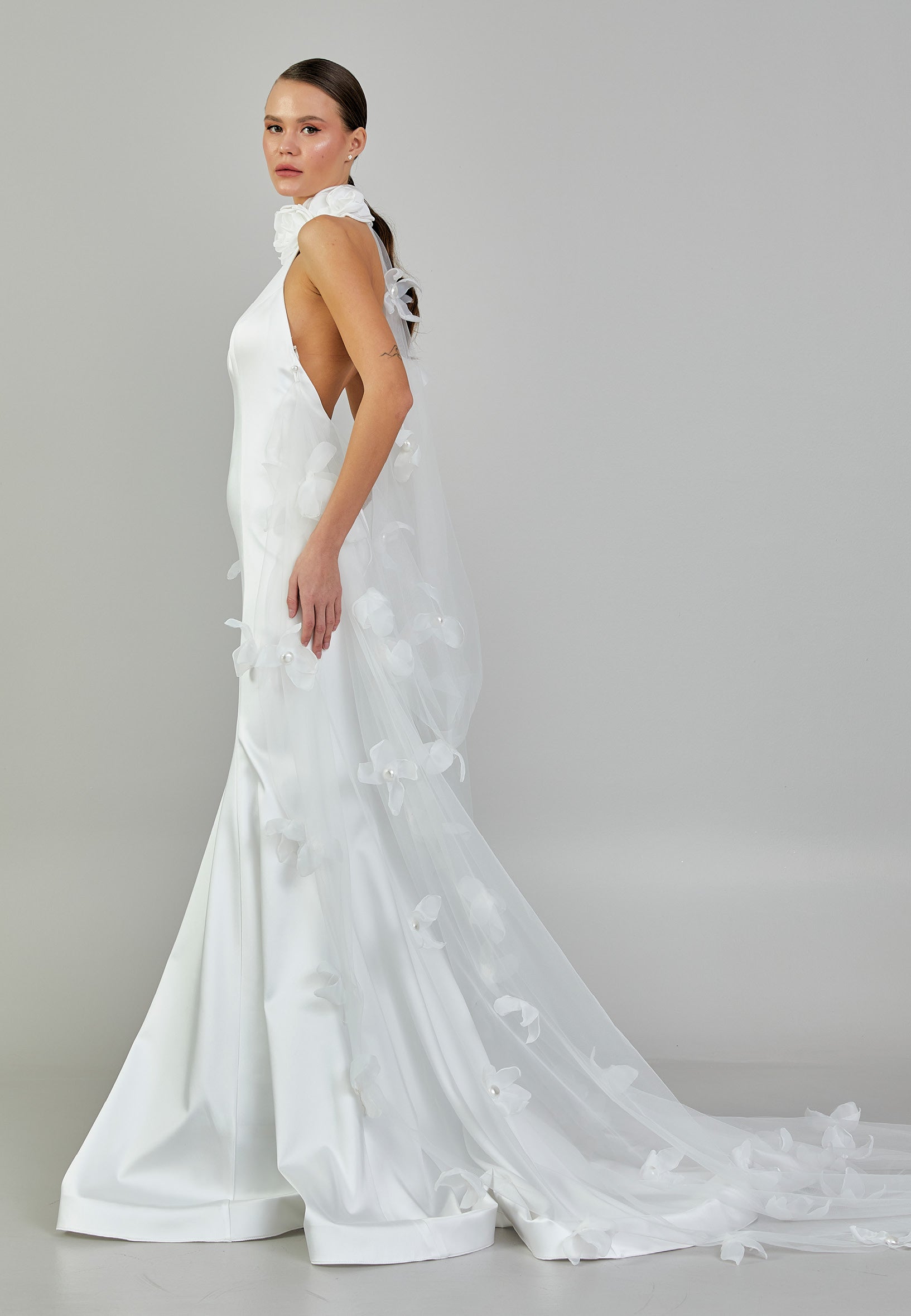 Sleeveless Maxi Satin Regular Wedding Dress sodmodel-3 - Wedding Dress - Istanbul Fashion Center
