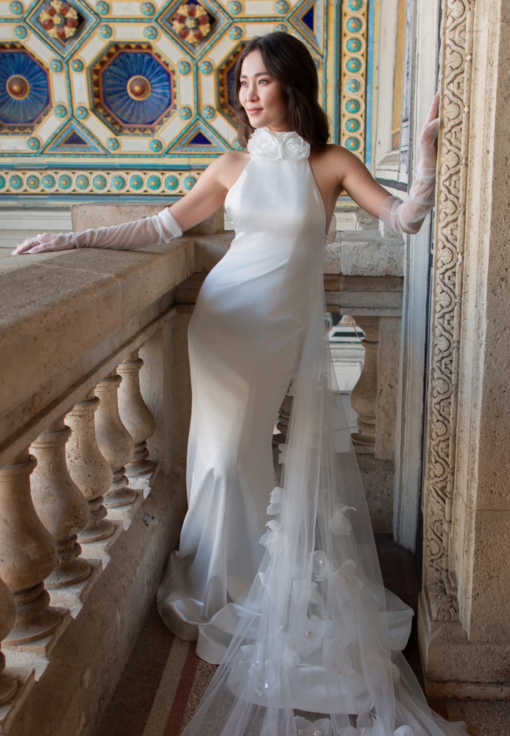 Sleeveless Maxi Satin Regular Wedding Dress sodmodel-3 - Wedding Dress - Istanbul Fashion Center