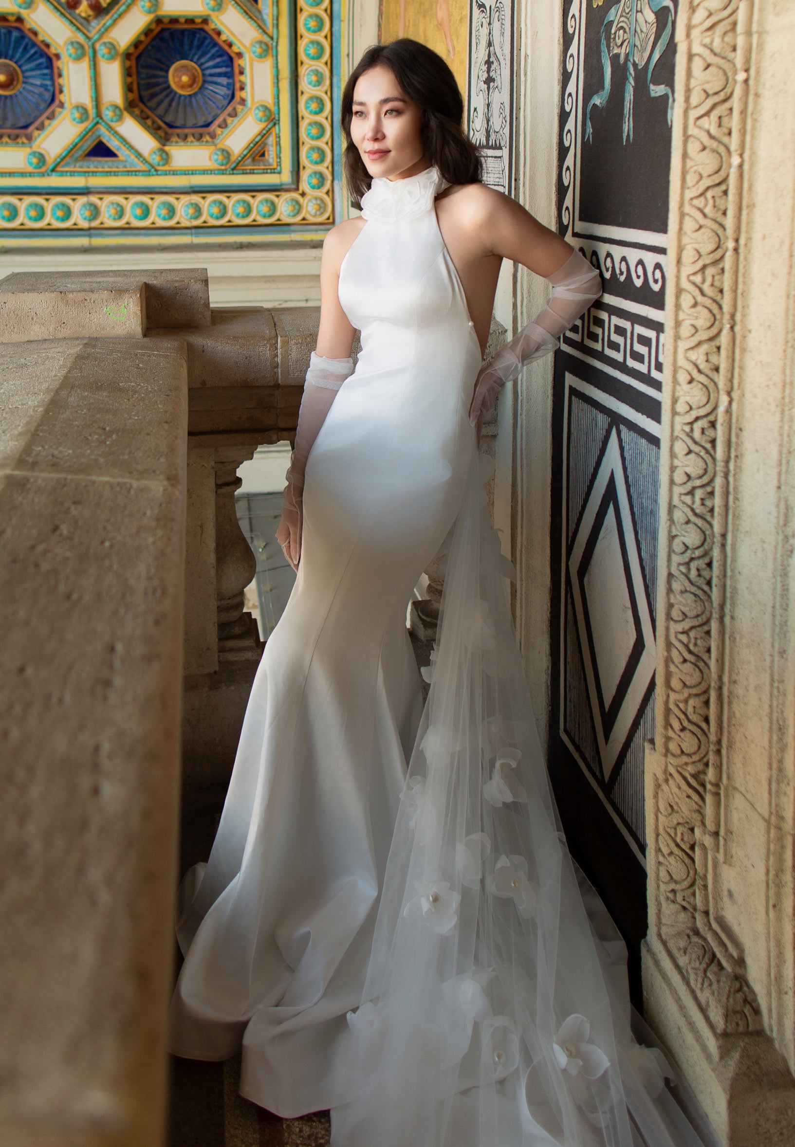 Sleeveless Maxi Satin Regular Wedding Dress sodmodel-3 - Wedding Dress - Istanbul Fashion Center