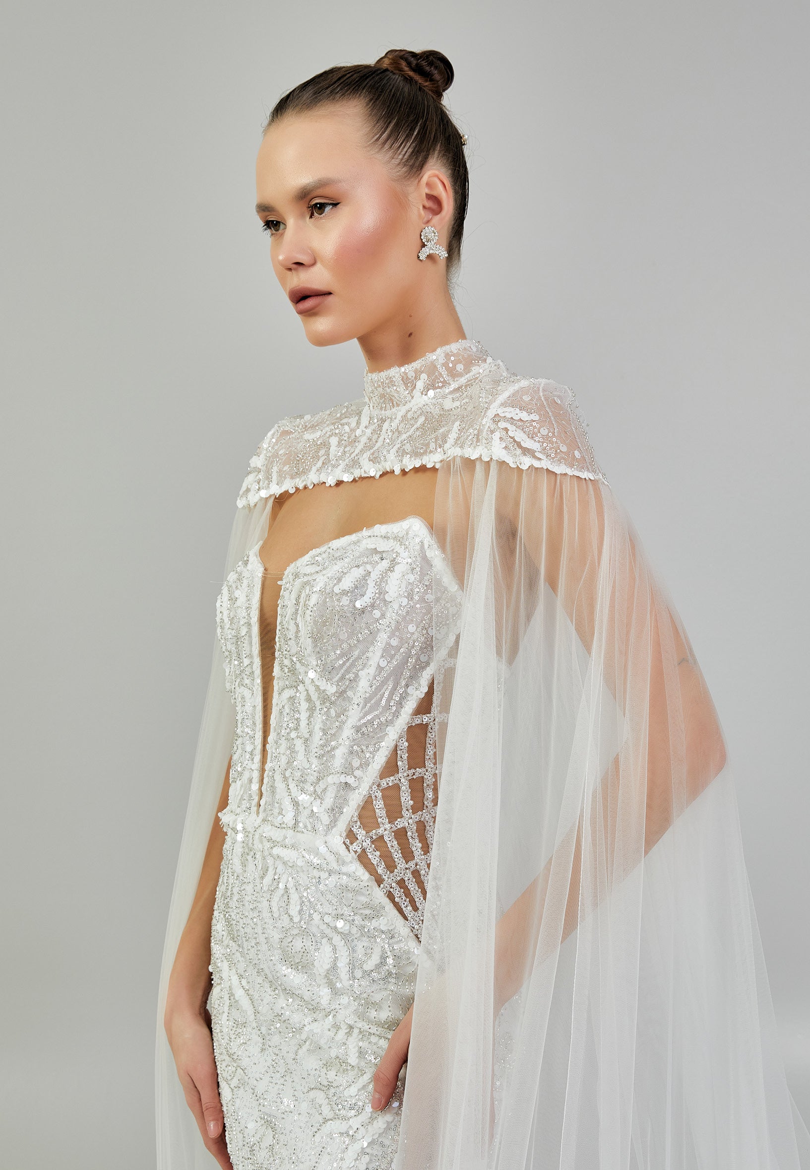 Sleeveless Maxi Sequin Regular Wedding Dress abbab218u - Wedding Dress - Istanbul Fashion Center