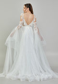 Sleeveless Maxi Lace Regular Wedding Dress asd4028 - Wedding Dress - Istanbul Fashion Center