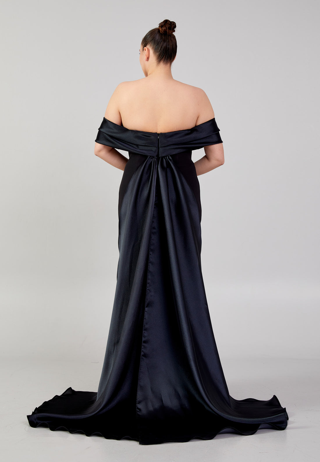 Off Shoulder Maxi Crepe Mermaid Plus Size Wedding Guest Dress ins3104-1 - Wedding Guest Dress - Istanbul Fashion Center