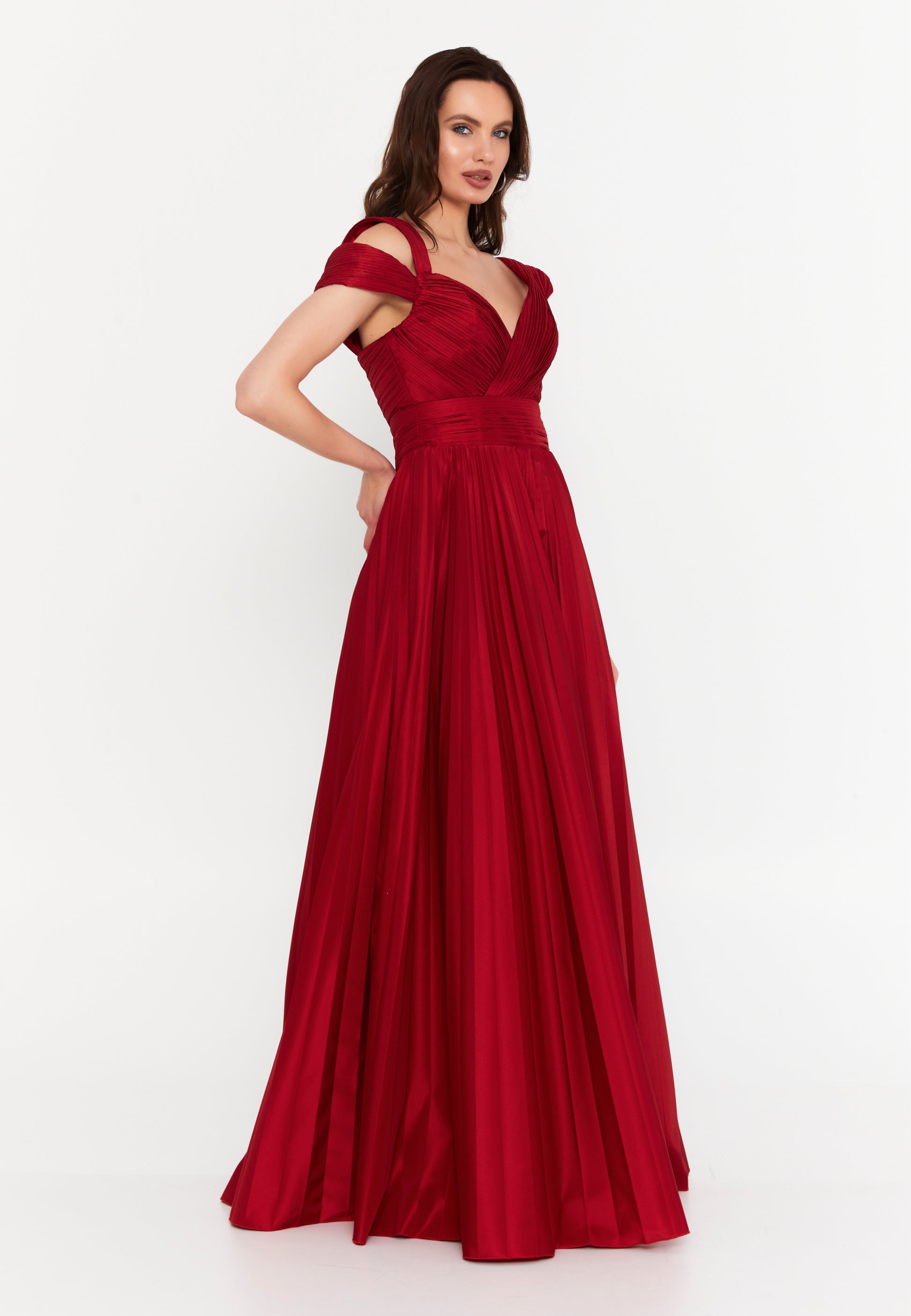 Sleeveless Maxi Polyester A - Line Regular Prom Dress aln1845 - Prom Dress - Istanbul Fashion Center