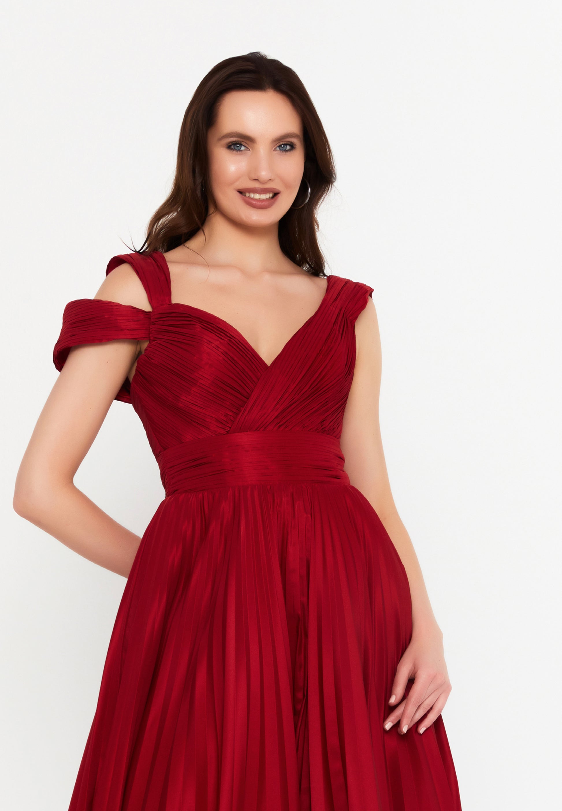 Sleeveless Maxi Polyester A - Line Regular Prom Dress aln1845 - Prom Dress - Istanbul Fashion Center