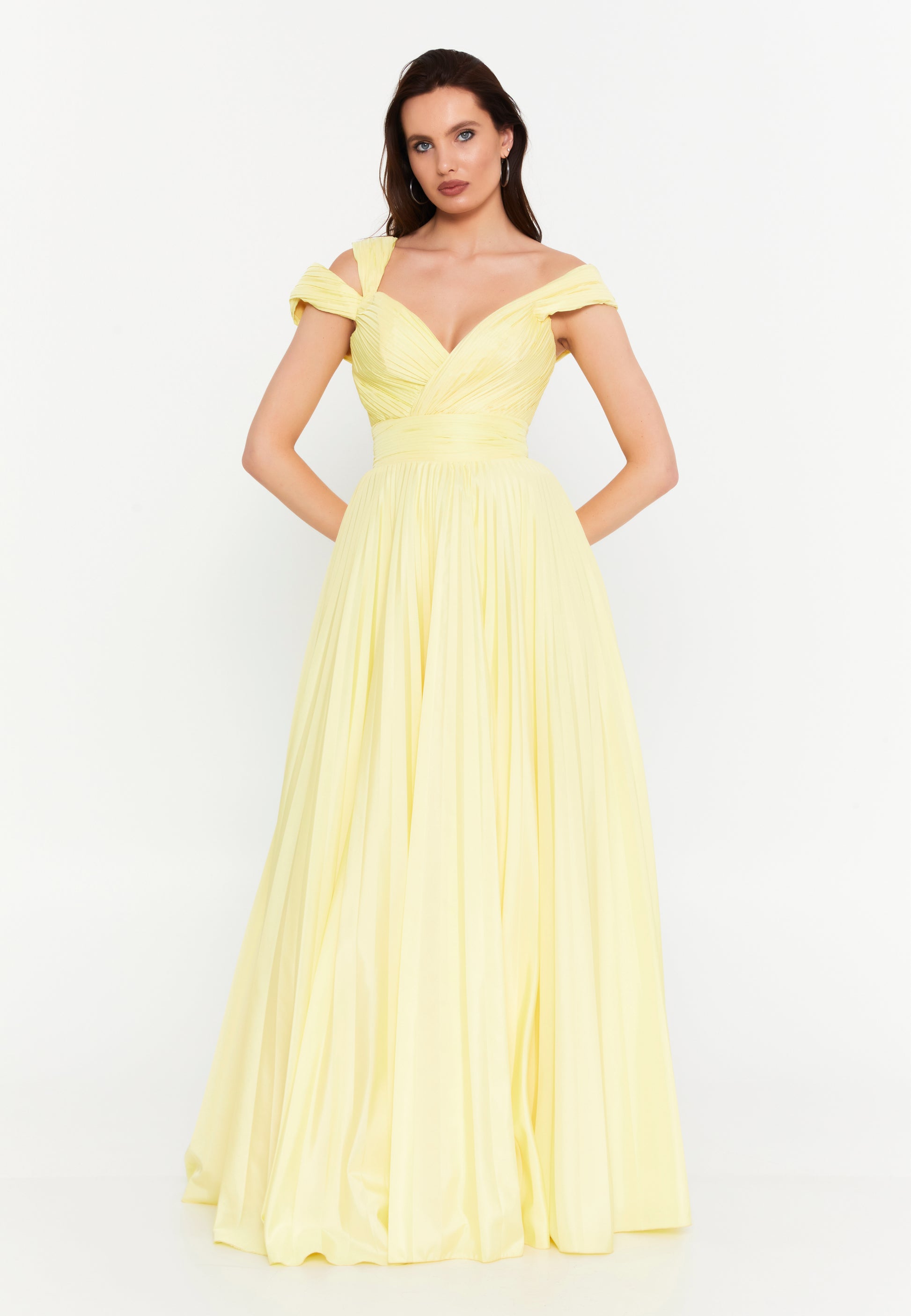 Sleeveless Maxi Polyester A - Line Regular Prom Dress aln1845 - Prom Dress - Istanbul Fashion Center