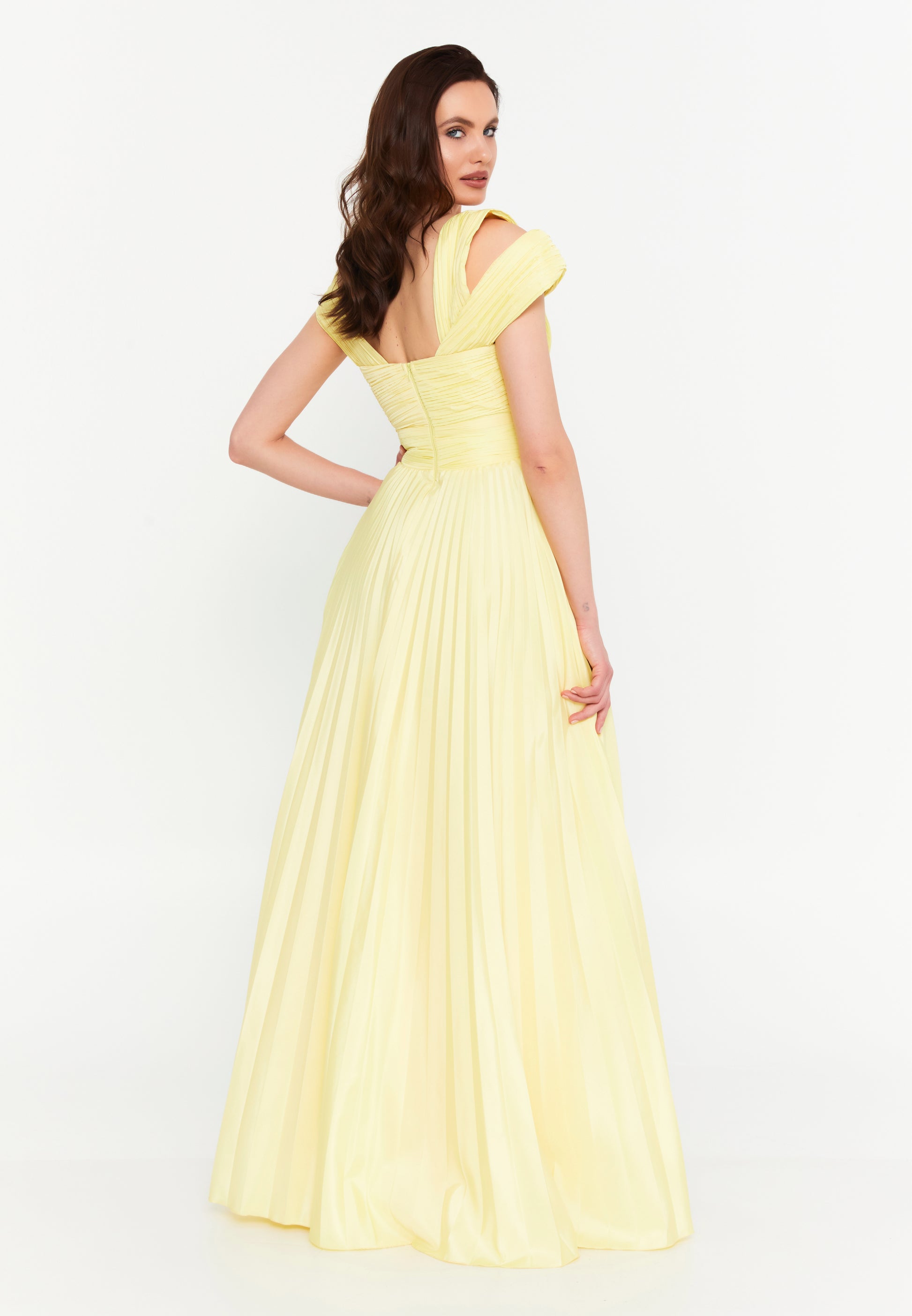 Sleeveless Maxi Polyester A - Line Regular Prom Dress aln1845 - Prom Dress - Istanbul Fashion Center
