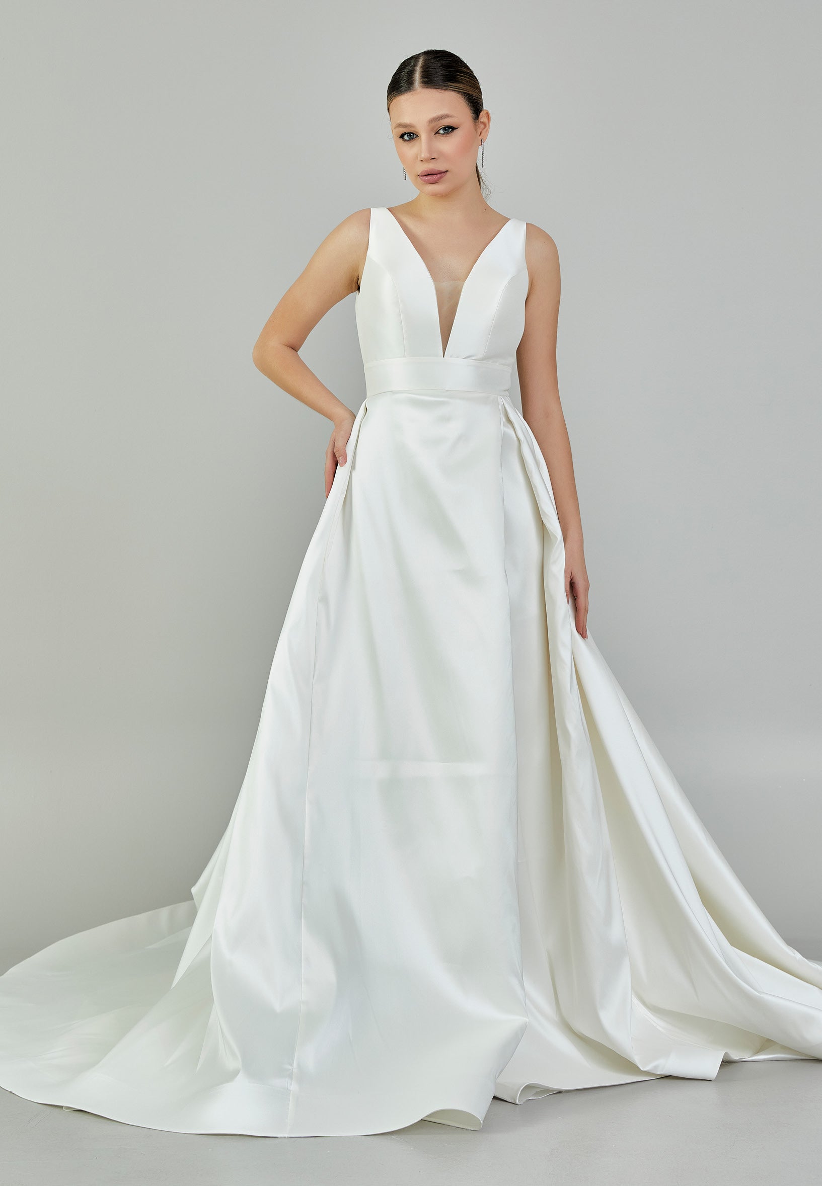 Sleeveless Maxi Polyester Regular Wedding Dress bnc9033