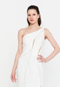 One Shoulder Maxi Viscose Column Regular Evening Dress aln1820 - Evening Dress - Istanbul Fashion Center