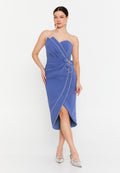 Strapless Mini Viscose Column Regular Evening Dress aln1811 - Evening Dress - Istanbul Fashion Center