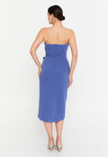 Strapless Mini Viscose Column Regular Evening Dress aln1811 - Evening Dress - Istanbul Fashion Center