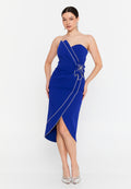 Strapless Mini Viscose Column Regular Evening Dress aln1811 - Evening Dress - Istanbul Fashion Center