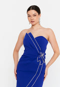 Strapless Mini Viscose Column Regular Evening Dress aln1811 - Evening Dress - Istanbul Fashion Center