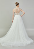 Sleeveless Maxi Tulle Regular Wedding Dress aan4003 - Wedding Dress - Istanbul Fashion Center