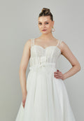 Sleeveless Maxi Tulle Regular Wedding Dress aan4003 - Wedding Dress - Istanbul Fashion Center