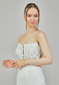 Strapless Maxi Tulle Regular Wedding Dress asd4024 - Wedding Dress - Istanbul Fashion Center