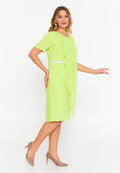 Short Sleeve Midi Viscose Column Plus Size Evening Dress bnt7633 - Evening Dress - Istanbul Fashion Center