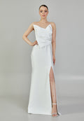 Strapless Maxi Satin Regular Wedding Dress mxg57023 - Wedding Dress - Istanbul Fashion Center