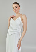 Strapless Maxi Satin Regular Wedding Dress mxg57023 - Wedding Dress - Istanbul Fashion Center