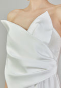 Strapless Maxi Satin Regular Wedding Dress mxg57023 - Wedding Dress - Istanbul Fashion Center