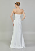 Strapless Maxi Satin Regular Wedding Dress mxg57023 - Wedding Dress - Istanbul Fashion Center