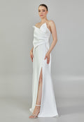 Strapless Maxi Satin Regular Wedding Dress mxg57023 - Wedding Dress - Istanbul Fashion Center