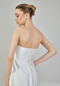 Strapless Maxi Satin Regular Wedding Dress mxg57023 - Wedding Dress - Istanbul Fashion Center