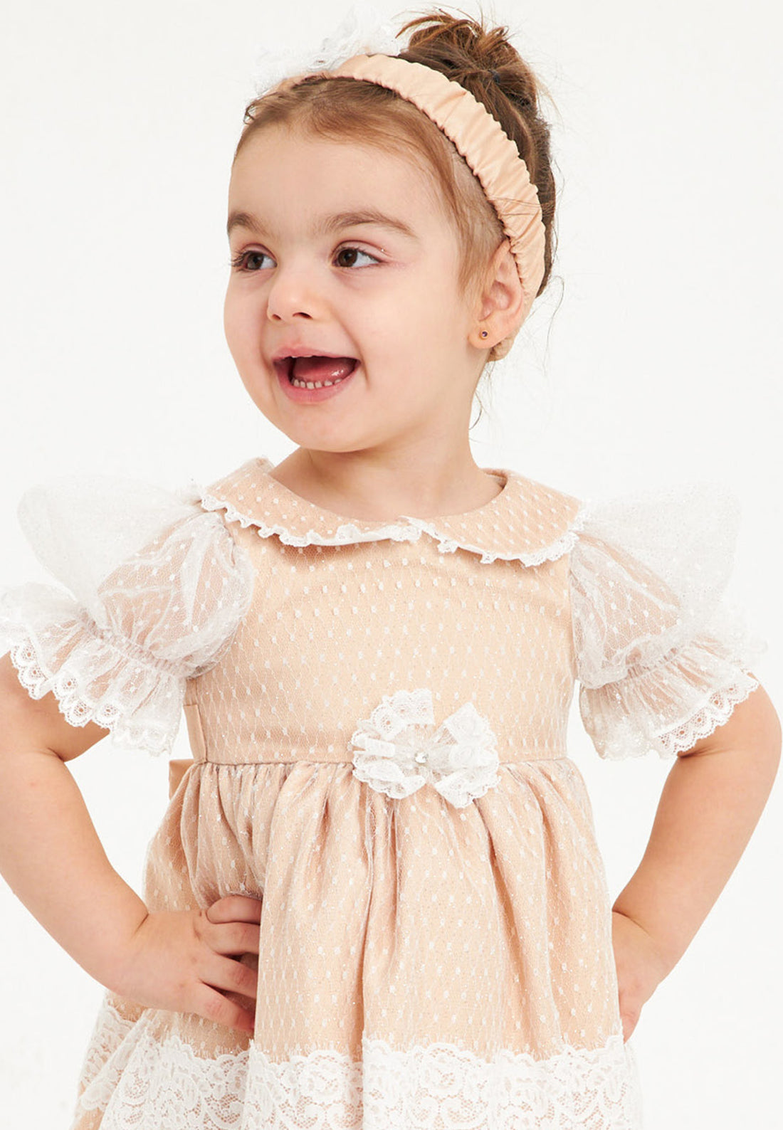 Baby Girl Short Sleeve Tulle Patterned A - Line 6 - 24 Months Special Occasion Dress pgr7029